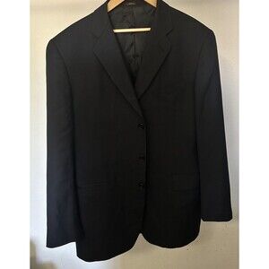 Joseph Abboud Super 120's Black 2 PC Suit 44L/W38 100% Wool USA Made Pant 38x30